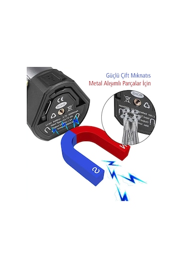 Powermaster Pm-24566 35 Watt Usb - Type-c Girişli P50 Ve Cob Ledli 3 Kanatlı Kollu Çalışma Lambası Siyah
