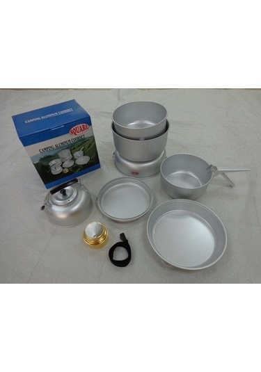 Square A1010K Alkol Ocagı Kamp Yemek  Setı Gri