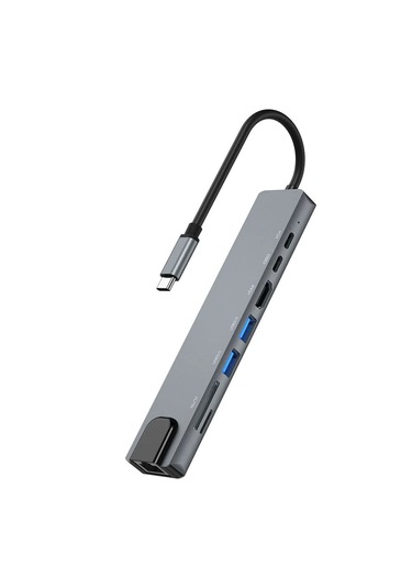 Forzacase Fc386 Type-C 8 in1 Çevirici Hub Görüntü Aktarıcı