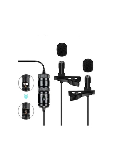 König K-Ym04d Youtuber Telefon Çift Yaka Mikrofonu