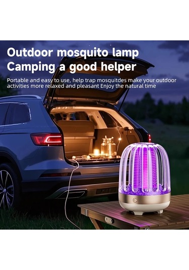 Xuweiwei Mavi 2 İn 1 Usb Sarj Edilebilir Sivrisinek Oldurucu Lamba 360 Uv Kovucu Sessiz Tasinabilir Ic Dis Mekan Elektrikli Bocek Lambasi