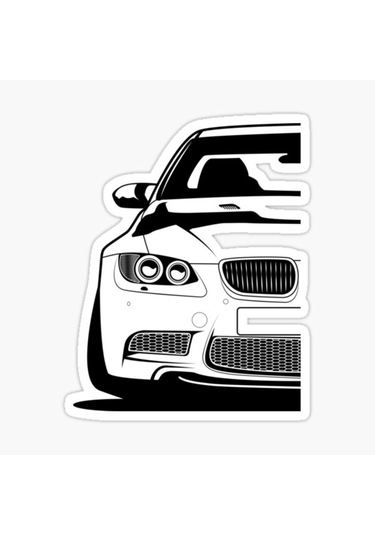 E90 E92 Ön Kısım Resmi Cam Sticker Yapıştırma 16Cm 2 Adet