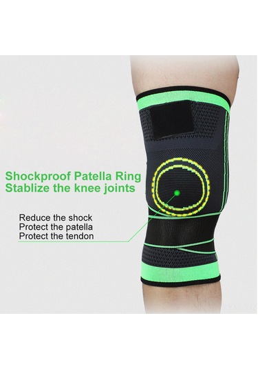 Geeksen Siyah Nilon Baskı Bandlı Knit Diz Koruyucu - Hareket Esnekliği Ve Stres Azaltma - M Bedeni Siyah