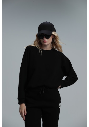 Lufian Uwen Kadın Örme Sweatshırt Siyah 122030001100100 Siyah