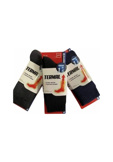 Şirin Erkek Termal Çorap 3'lü Asorti 40-45 Siyah