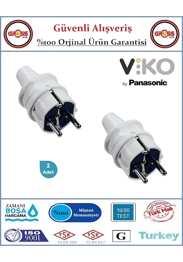 Viko Topraklı Erkek Fiş - 2 Adet