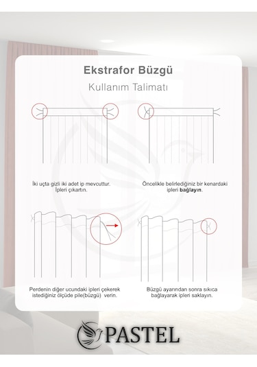 Kadife Dokulu Erik Moru Ada Fon Perde Ekstrafor Büzgülü Erik Moru