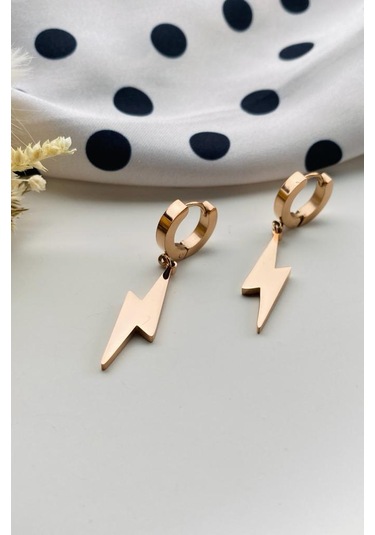 Lekka Design Kadın Kararmaz Çelik Rose Şimşek Küpe