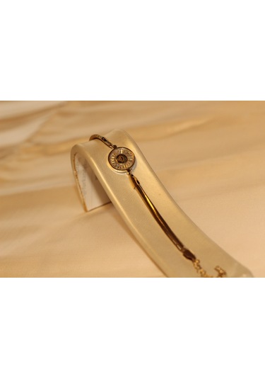 Baget Taşlı Çelik Bileklik Kalpli Sonsuz Işıltılı Balıksırtı Çelik Bileklik Gold