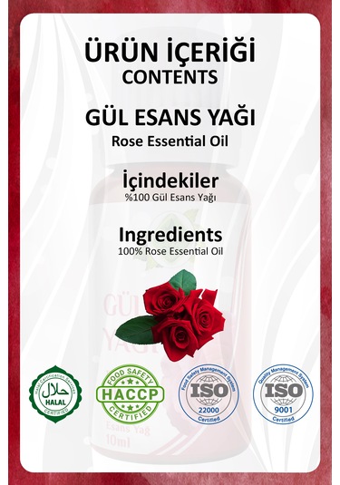 Gül Yağı Rose Essential Oil 10 Ml.