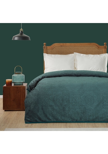 Karaca Home Scala Haki Çift Kişilik Embosy Battaniye Haki