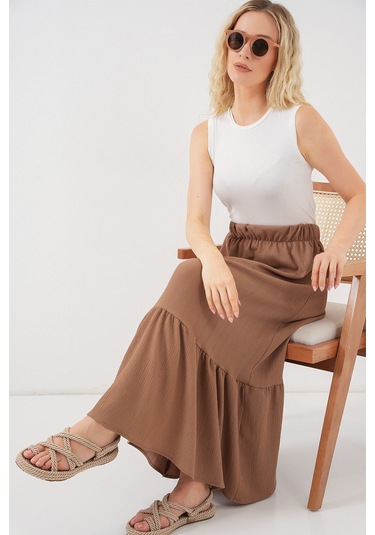 1886 Uzun Örme Etek - Camel CAMEL