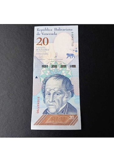 2018 Venezuela 20 Bolivar Çil Eski Yabancı Kağıt Para