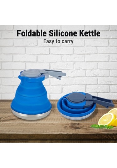 Tongxida Kamp & Seyahat İçin Katlanabilir 1500ml Silikon Çaydanlık - Isıtılabilir, Hafif Tasarım - Açık Yeşil Yeşil