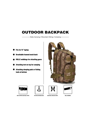 Lemestar 600d Oxford Su Geçirmez Outdoor Sırt Çantası, Çoklu Cep Ve Ayarlanabilir Kemerler İle Doğa Yürüyüşü Ve Kamp İçin B02 Çok Renkli