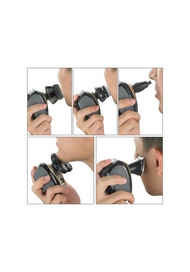 Erkekler İçin 5'i 1 Arada Elektrikli Tıraş Makinesi 4d Yüzen Başlık 5 Yüzen Başlık