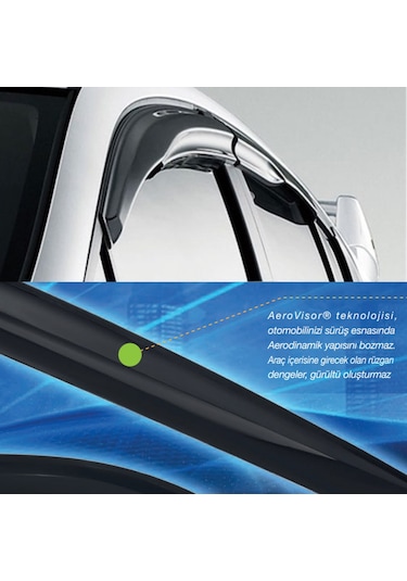 R. Dacia Sandero Stepway 2009 2010 2011 2012 2013 2014 2015 2016 2017 2018 2019 İle Uyumlu Sport Style Cam Rüzgarlığı 4 Parça Sunplex 1 Adet