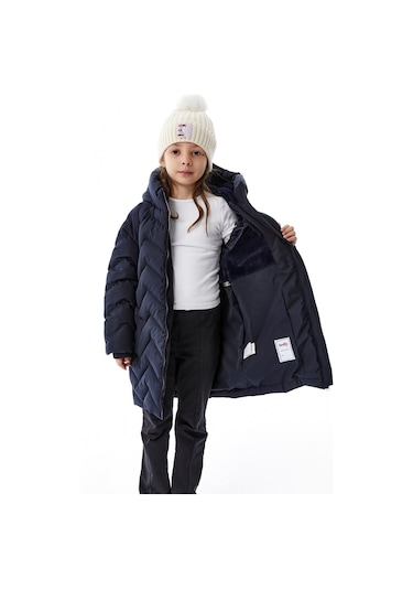Benitto Kids Kız Çocuk Kapüşonlu Kışlık Şişme Mont 51353 Lacivert