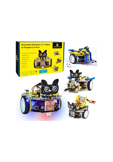 Keyestudio Beetlebot Raspberry Pi Pıco Için Robot Araba Başlangıç Kiti Hobi Devreleri