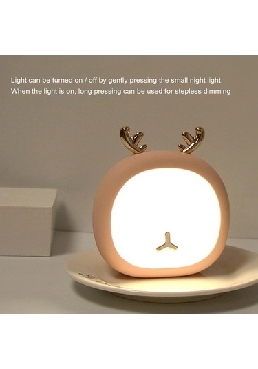 Moly Mor Geyik Şekilli Usb Şarjlı Dimmable Dokunmatik 2w Yatak Odası Lambası Diğer