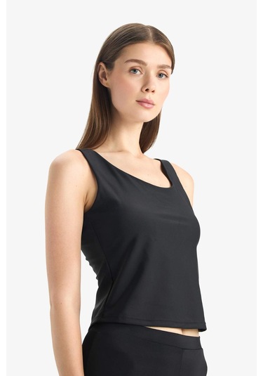 DeFactoFit U Yaka Astarlı Pedli Bikini Üstü D9380AX25HSBK81 Siyah