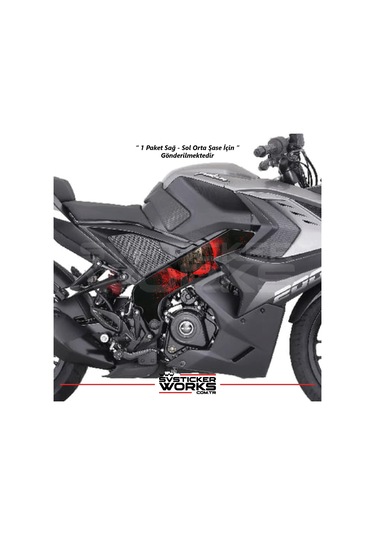 Bajaj Pulsar Rs200 Orta Şase Kaplama Punisher Desen Sticker Diğer