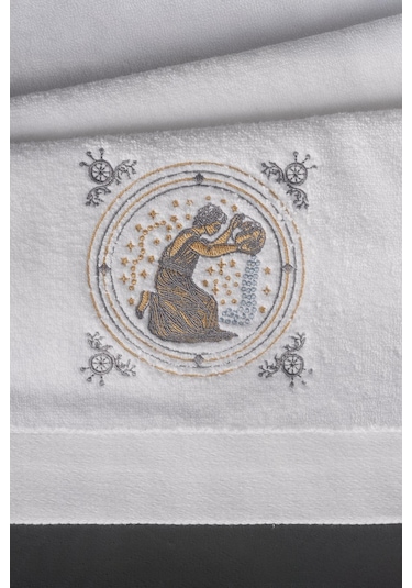 Varol %100 Microcotton Üst Kalite Havlu Seti Burç Nakışlı Kova-standart Kova Diğer