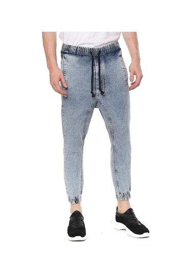 Beli Ve Paçası Lastikli Şalvar Model Erkek Kot Pantolon