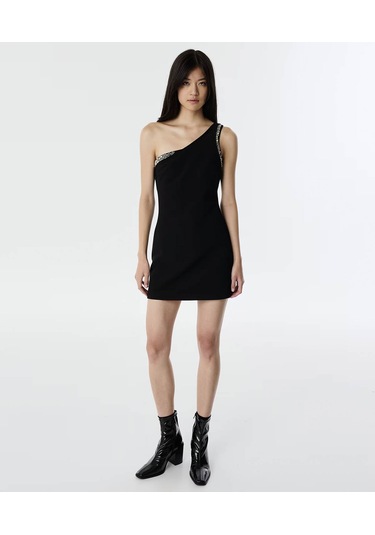 Twist Çift Parça Görünüm İşlemeli Siyah Kadın Elbise Tw6250002130 Siyah