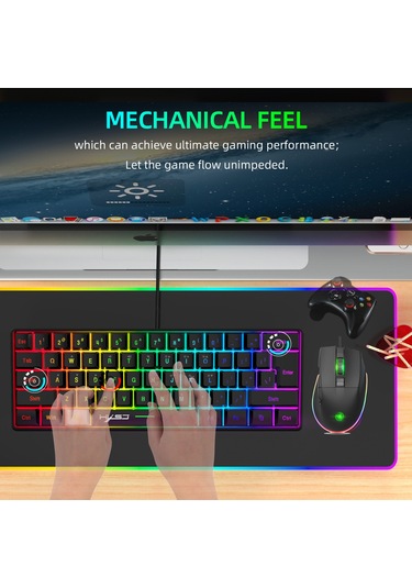 Wezone Oyun Klavye Ve Fare Seti - 61 Tuşlu Ultra Kompakt, Rgb Işık Efektleri, 7200 Dpı Ayarlı, Makro Programlama, Ergonomik Tasarım Diğer