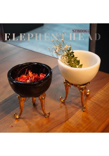 Şık Altın Standlı Lüks Mermer Kase Zarif Ev Dekoru - Mükemel