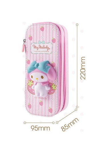 Mufunye Üçgen Köpekli Çift Katlı Stres Azaltıcı Kalem Kutusu - Basınç Yönetimi İçin Ahşap Desenli文具盒 MAvi