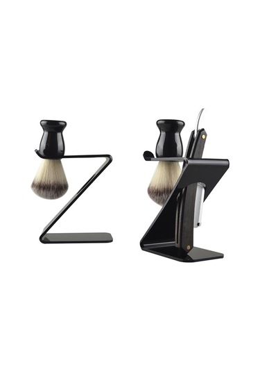 Springsun Siyah Akrilik Tıraş Aleti Depolama Rafı - Tıraş Fırçası Ve Bıçağı Tutucu - Banyo Tezgahı Düzenleyici S1080