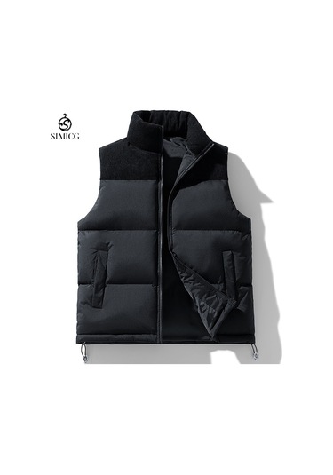 Erkekler İçin Kalınlaştırılmış Bol Yelek Siyah
