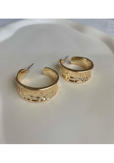 Kadın Küpe Kayık Biçim Taşlanmış Küpe 001