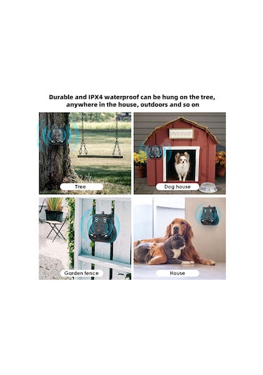 Geeksen Köpekler İçin Akıllı Anti Havlama Cihazı İç/dış Mekan 4 Seviye Şarj Edilebilir