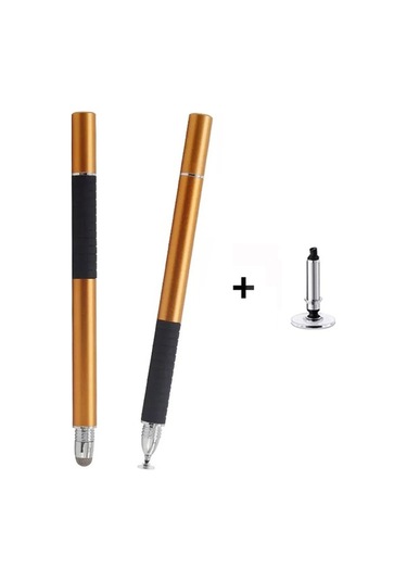 Rogfer At-31 İletken Kumaş Kafa Hassas Enayi Kapasitif Kalem Kafası 1 Kalem Kafalı 2'si 1 Arada El Yazısı Kalemi Altın