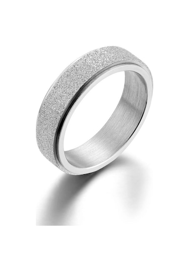 Gümüş Titanyum Çelik Yüzükler Erkekler İçin Buzlu Dönebilen Çift Yüzük Kadın Sıkışt Yüzükler Moda Öğrencileri Çelik Yüzük 56890208 Gümüş