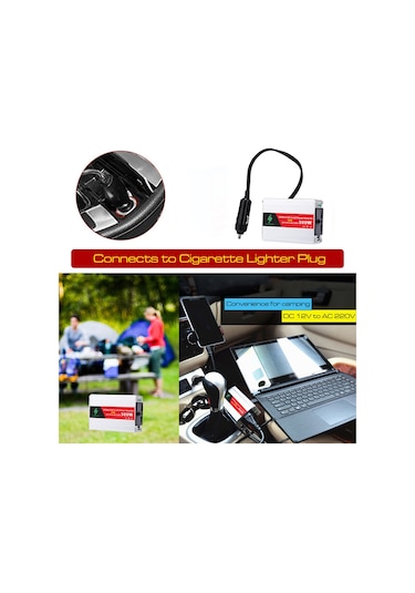 Maiyame 12v Dc'den 220v Ac'ye Çeviren 150w Araçlı Entegre Usb Girişli Inverter, Sigara Çakmaklı Ve 300w Zirve Gücü İle