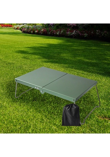 Suntek Mini Kamp Masası Katlanır Tour Yard Barbekü Için Yeşil