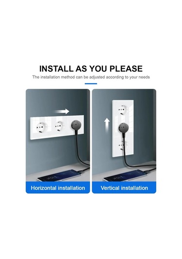 Tenfowee 3 Lü Topraklı Elektrikli Çıkış, 16a, Siyah Cam Paneli, Çocuk Güvenliği Kapaklı, Avrupa Standartı Type C/f Gri