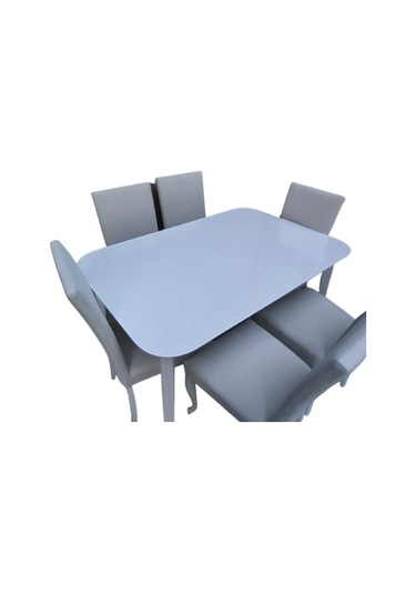 Bengimobilya Sandalye-Masa Muz Torna Açılır Masa Parlak Beyaz Boya Giydirm Ter