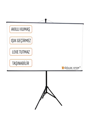 En180cm Boy105cm Projeksiyon Perdesi Tripodlu-ayaklı Taşınabilir