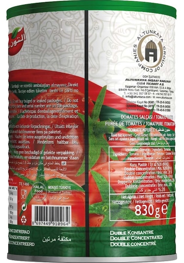 Altunsa Domates Salçası Teneke 830 G