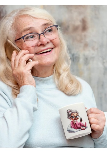 Priority. Çay İçin Seramik Kupa, Büyükanne İçin, 1 Adet 287368247 Kırmızı