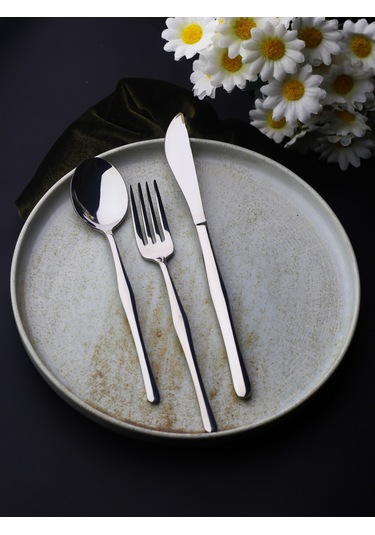 Anka 6 Kişilik 18 Parça Tatlı Çatal Kaşık Bıçak Takımı Metal