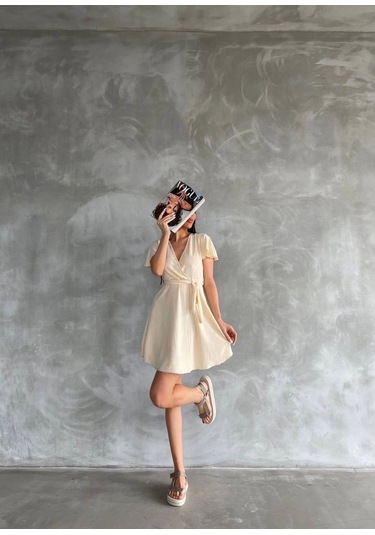 Bürümcük Mini Boy Elbise Bej