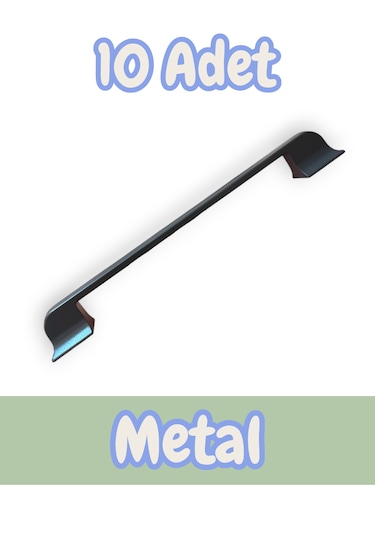 Beta Çizgili Antrasit Alüminyum Metal Lüks Modern Mobilya Çekmece Mutfak Dolabı Kulpu 160mm-192mm 10 Adet Antrasit