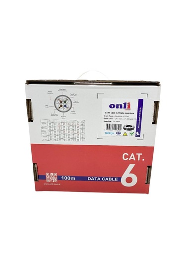 Onli 23awg Utp Cat6 Network Kablosu Şeffaf 100mt Yerli Üretim