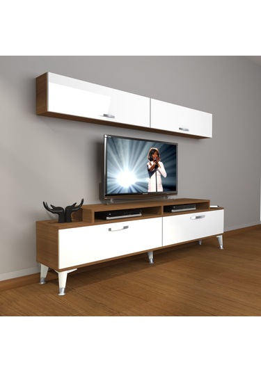 Decoraktiv Ekoflex 5 Slm Silver Tv Ünitesi Tv Sehpası Ceviz - Beyaz